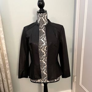 COPY - Karl Lagerfeld Peplum Black Leather Jacket S